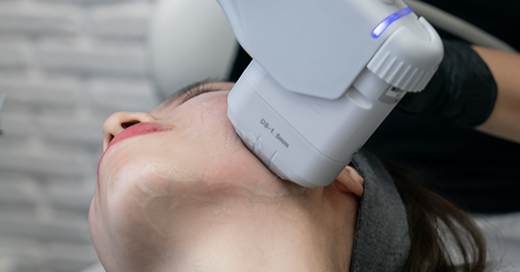 Woman undergoing skin rejuvenation
