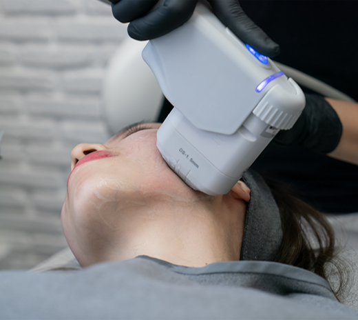 Woman undergoing skin rejuvenation