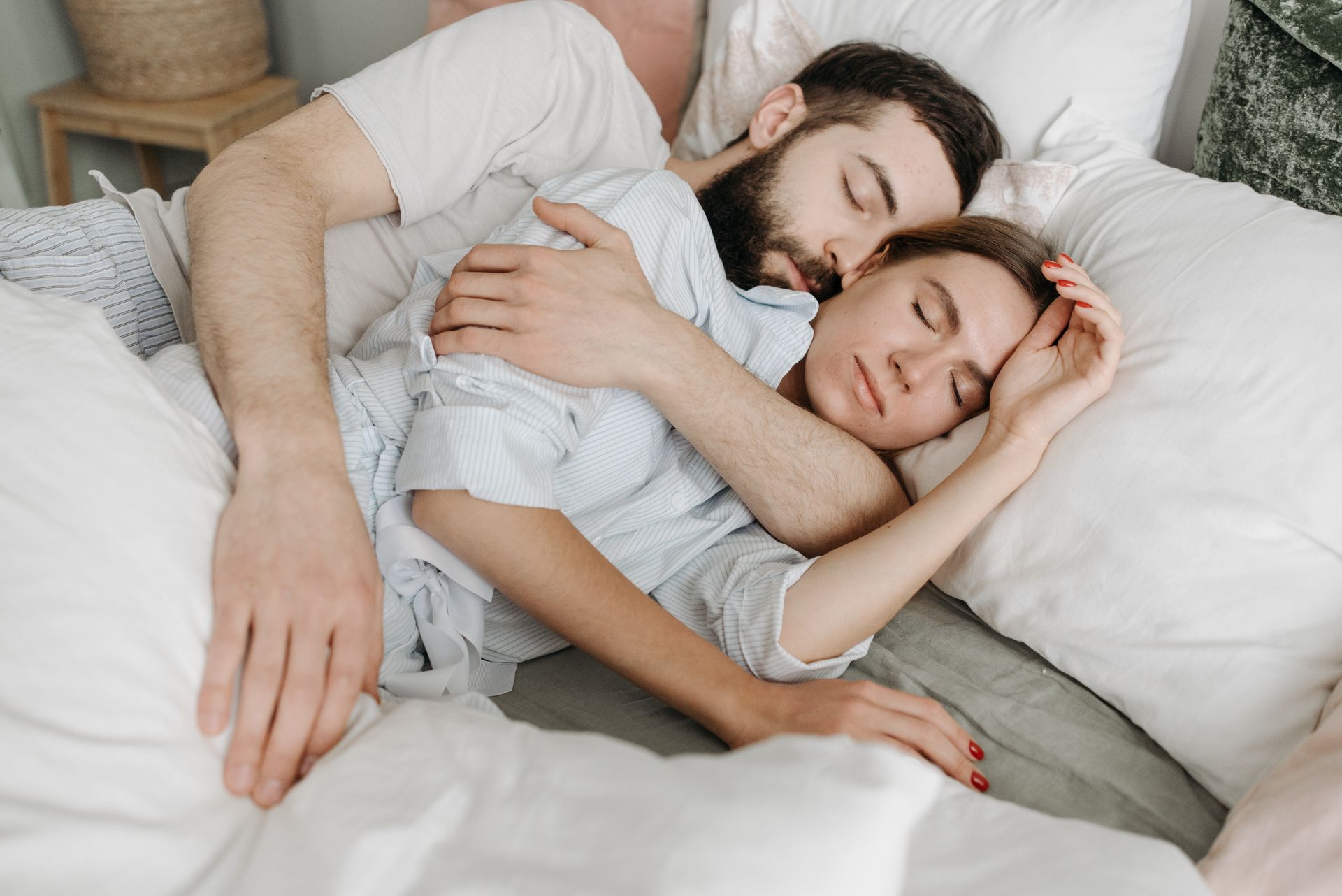 couple sleeping comfortably