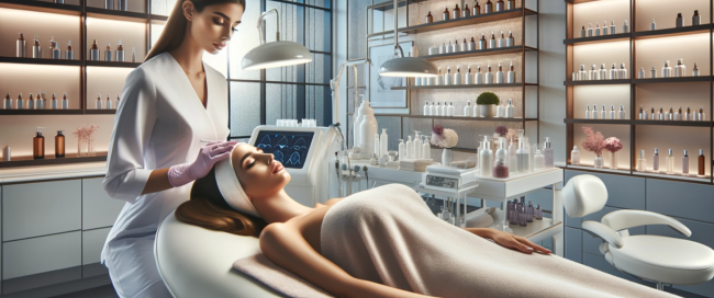 Woman undergoing skincare treatment