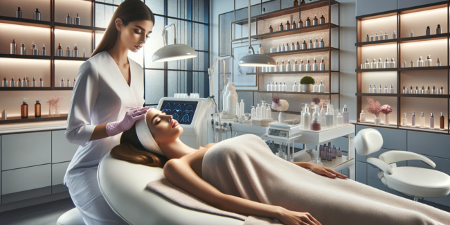Woman undergoing skincare treatment